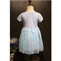 蜜逗韩版连衣裙夏季女童必备经典款上身舒适棉T下身网纱黄色蓝色